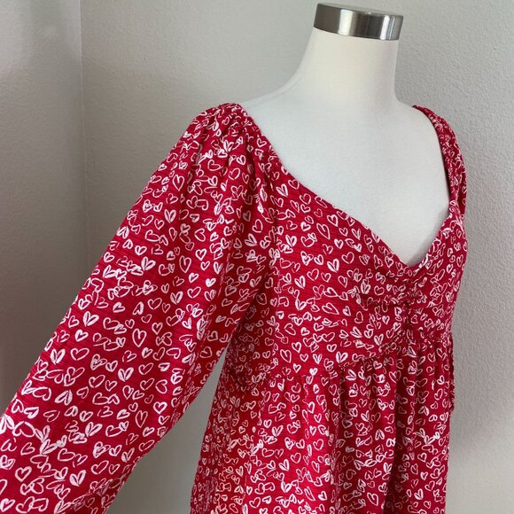 Loft Womens Plus 16 Heart Cinched Sweetheart Neck Blouse Shirt Top - Picture 4 of 12